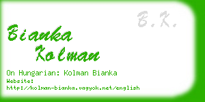 bianka kolman business card